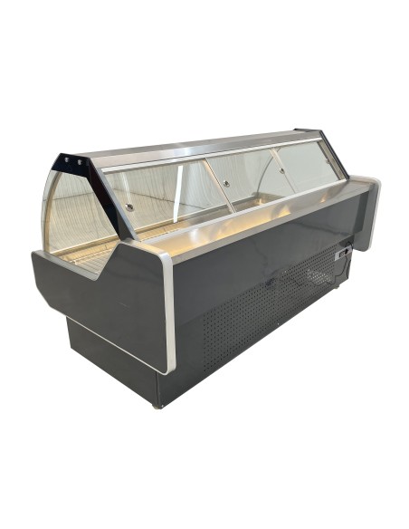 Vitrina Charcutera Color Negro – 2000 x 1050 x 1200 mm – Refrigeración Estática – Cristal Curvo