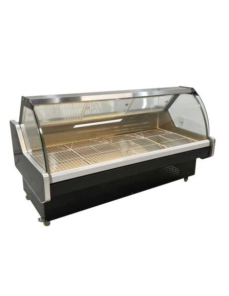 Vitrina Charcutera Color Negro – 2000 x 1050 x 1200 mm – Refrigeración Estática – Cristal Curvo