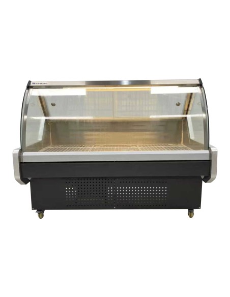 Vitrina Charcutera Color Negro 1500 x 1050 x 1200 mm – Refrigeración Estática – Cristal Curvo