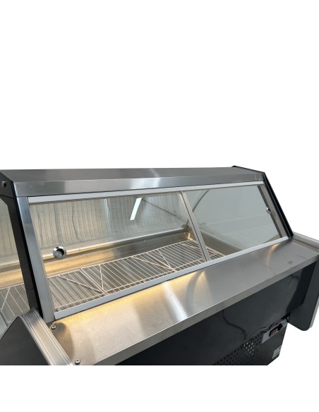 Vitrina Charcutera Color Negro 1500 x 1050 x 1200 mm – Refrigeración Estática – Cristal Curvo