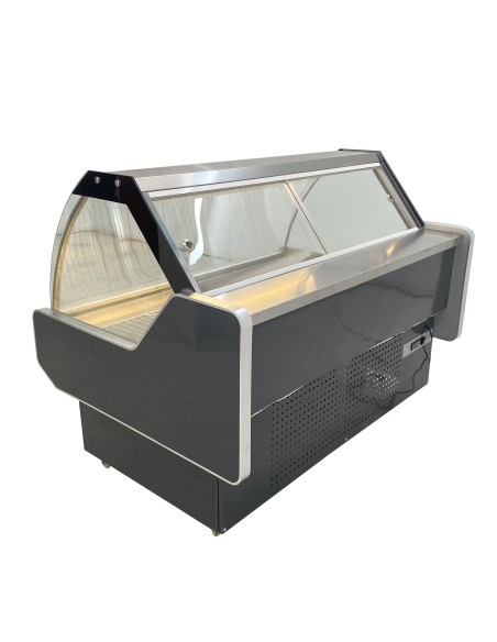 Vitrina Charcutera Color Negro 1500 x 1050 x 1200 mm – Refrigeración Estática – Cristal Curvo