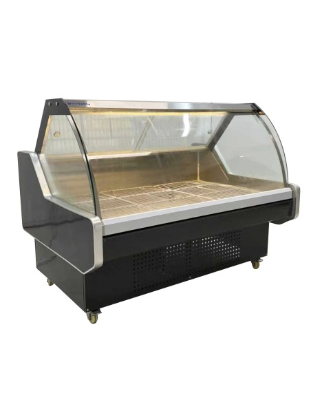 Vitrina Charcutera Color Negro 1500 x 1050 x 1200 mm – Refrigeración Estática – Cristal Curvo