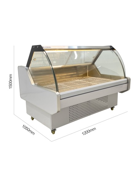Vitrina Charcutera Color Blanco – 1500 x 1050 x 1200 mm Cristal Curvo