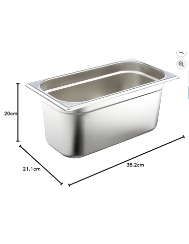 Cubeta GN 1/3, 150 mm, acero inoxidable