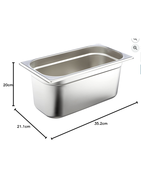 Cubeta GN 1/3, 150 mm, acero inoxidable