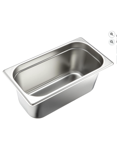Cubeta GN 1/4, 15 mm, acero inoxidable 304