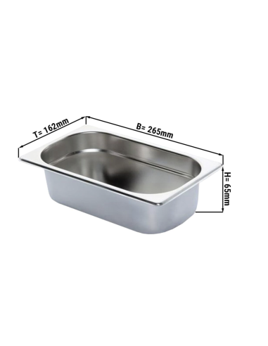 Cubeta GN 1/4, 65 mm, acero inoxidable 304