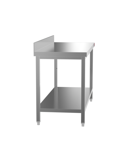 Mesa Mural con 1 Estantes 1000x600x850+ 100 mm| Mesa de Trabajo Profesional de Acero Inoxidable