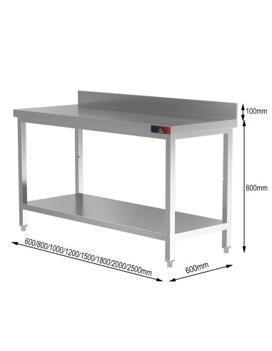 Mesa Mural con 1 Estantes 1000x600x850+ 100 mm|...