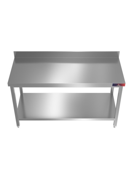 Mesa Mural con 1 Estantes 1800x600x850 mm| Mesa de Trabajo Profesional de Acero Inoxidable