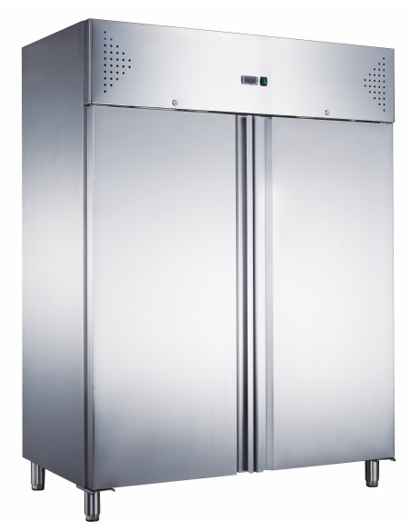 Armario Frigorífico refrigerado de 2 puertas, acero inoxidable, GN2/1, 1480 x 830 x 2100 mm , con cerradura, 1300L