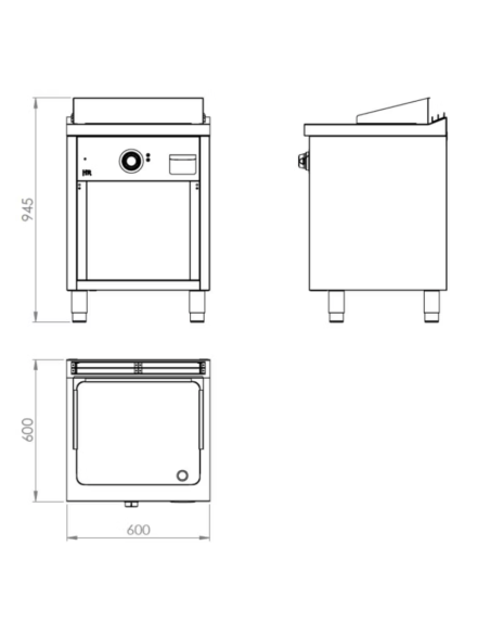 FryTop Industrial Trifásico Cromo duro Con Mueble de HR Fainca