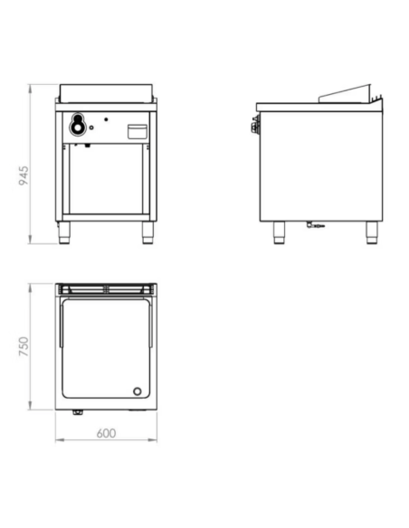 FryTop Industrial Gas Cromoduro Con Mueble FT7506ECR de HR Fainca