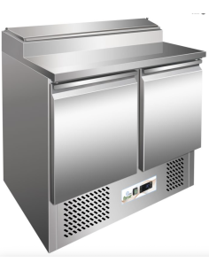 Mesa de preparación refrigerada de acero inoxidable 2...