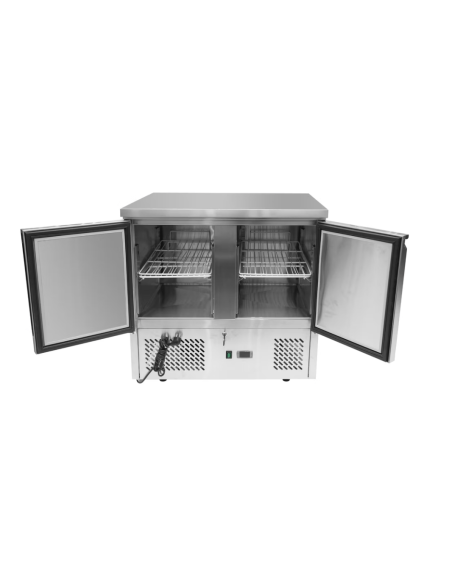 Mesa refrigerada de acero inoxidable 2 puertas 176 litros fondo 700mm