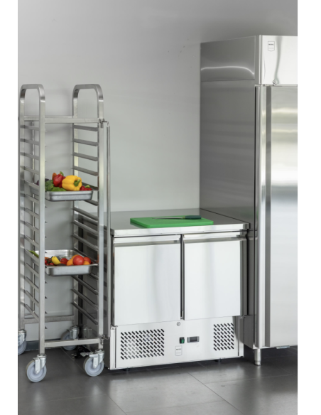 Mesa refrigerada de acero inoxidable 2 puertas 176 litros fondo 700mm