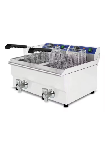 Freidora electrica 2 cubas 10 con grifo...