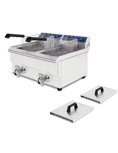 Freidora electrica 2 cubas 10 con grifo...