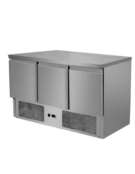 Mesa refrigerada de acero inoxidable 3 puertas 260 litros fondo 700mm