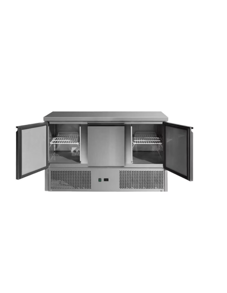 Mesa refrigerada de acero inoxidable 3 puertas 260 litros fondo 700mm