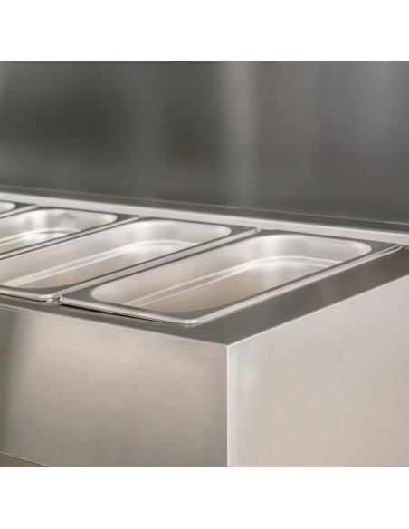 Mesa Ensaladera Refrigerada de Preparación 2 Puertas 1510 x800x1085 mm para Cubetas GN 1/3