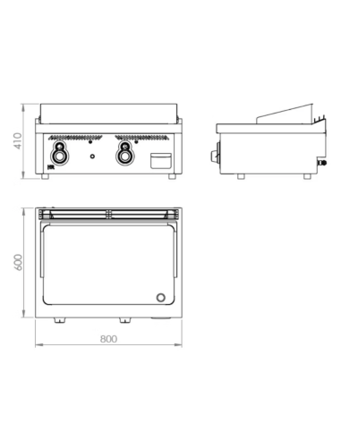 FryTop Industrial Gas Cromoduro FT6008SCR de HR...