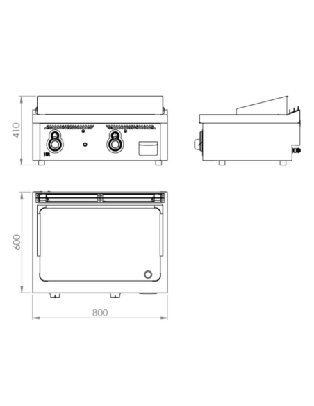 FryTop Industrial Gas Cromoduro FT6008SCR de HR Fainca