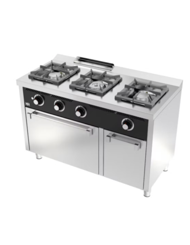 Cocina Industrial Gas 3 Fuegos Con Horno...