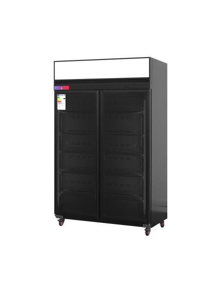 Armario expositor para bebidas refrigerado 2 puertas 1253 x 750 x 2080 mm 1300 litros refrigeración ventilada