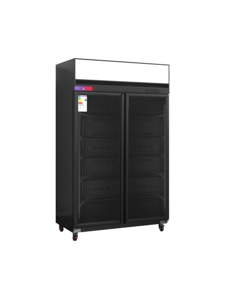 Armario expositor para bebidas refrigerado 2 puertas 1253 x 750 x 2080 mm 1300 litros refrigeración ventilada