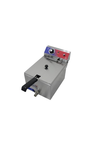 Freidora electrica 1 cuba 10 litros con grifo profesional