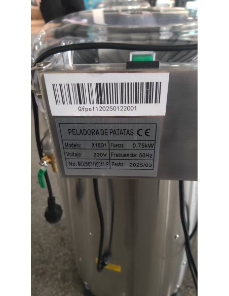 Peladora de patatas automatica profesional electrica 15 kg capacidad 450 kg / hora