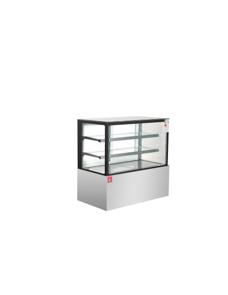 Vitrina expositora refrigerada para pastelería cristal recto 1500 x 660 x 1200 mm color acero