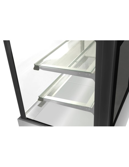 Vitrina expositora refrigerada para pastelería cristal recto 1500 x 660 x 1200 mm color acero