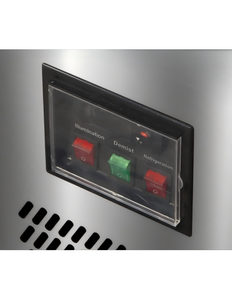 Vitrina expositora refrigerada para pastelería cristal recto 1500 x 660 x 1200 mm color acero