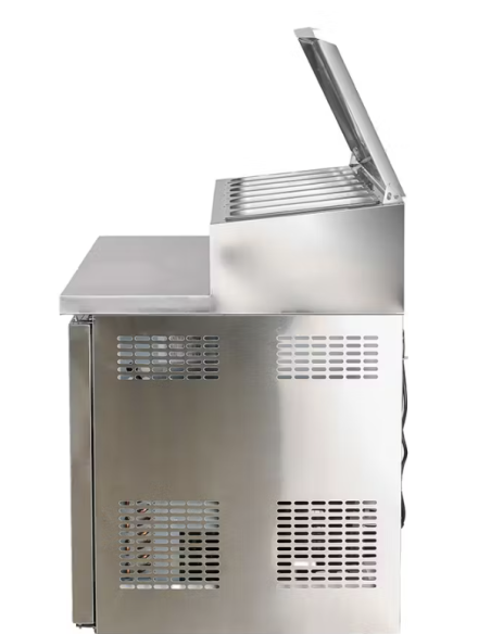 Mesa Ensaladera Refrigerada de Preparación 3 Puertas 2020 x 800 x 1085 mm para Cubetas GN 1/3