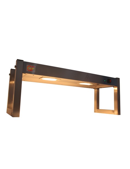 Lampara calefactora , puente termico de acero inoxidable 2 bombillas 900 x 250 x 700mm 600w