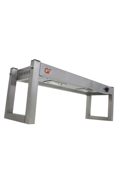 Lampara calefactora , puente termico de acero inoxidable 2 bombillas 900 x 250 x 700mm 600w