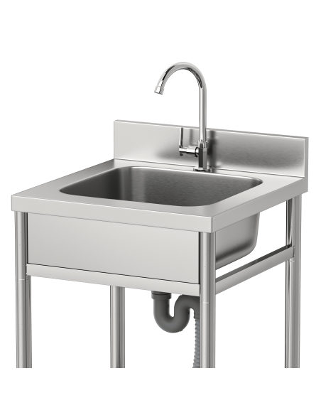 Fregadero de Acero Inoxidable de 1 Seno y grifo 550x 550x800 mm Desmontable