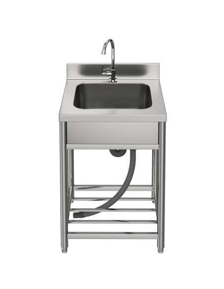 Fregadero de Acero Inoxidable de 1 Seno y grifo 550x 550x800 mm Desmontable