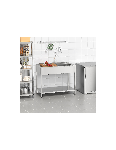 Fregadero bajo barra 1 seno y 1 escurridor...