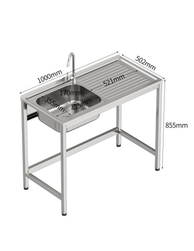 Fregadero bajo barra 1 seno y 1 escurridor...