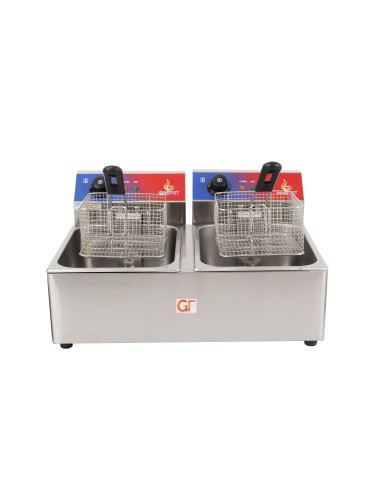 Freidora electrica 8 + 8 litros industrial en...