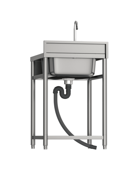 Fregadero de Acero Inoxidable de 1 Seno 550x 550x800 mm Desmontable