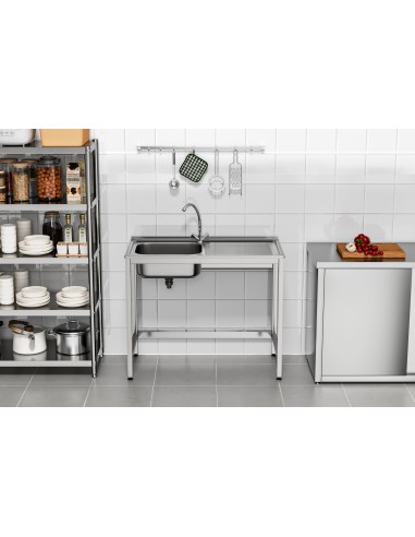 Fregadero industrial bajo barra 1 cuba 1...