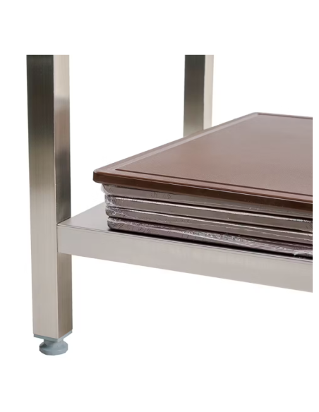 Mesa Central con 1 Estantes 800x600x850 mm| Mesa de Trabajo Profesional de Acero Inoxidable