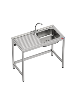 Fregadero industrial bajo barra 1 cuba 1 escurridor, y 1...