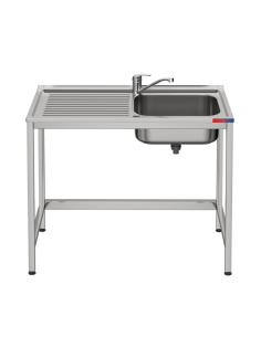 Fregadero industrial bajo barra 1 cuba 1 escurridor, y 1...