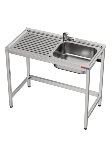 Fregadero industrial bajo barra 1 cuba 1...