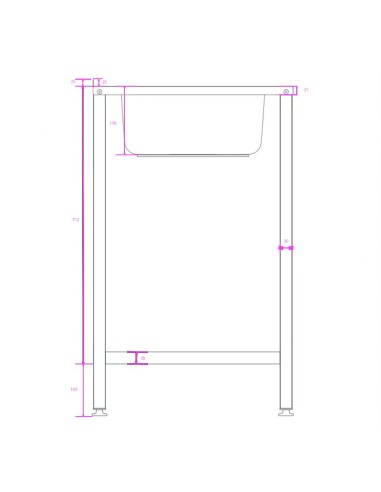 Fregadero industrial bajo barra 1 cuba 1...